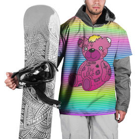 Накидка на куртку 3D с принтом Мишка Lil Peep в Курске, 100% полиэстер |  | gbc | hip hop | lil peep | love | pink | rap | лил пип | лилпип | медведь | медвежонок | мишка | реп | розовый | рэп | тату | трэп | хип хоп | эмо