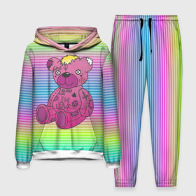 Мужской костюм 3D (с толстовкой) с принтом Мишка Lil Peep в Курске,  |  | Тематика изображения на принте: gbc | hip hop | lil peep | love | pink | rap | лил пип | лилпип | медведь | медвежонок | мишка | реп | розовый | рэп | тату | трэп | хип хоп | эмо