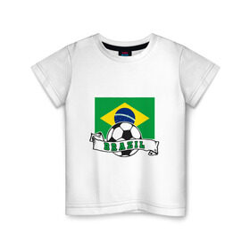 Детская футболка хлопок с принтом Футбол - Бразилия в Курске, 100% хлопок | круглый вырез горловины, полуприлегающий силуэт, длина до линии бедер | brasil | brazil | football | goal | neymar | sport | team | бразилия | гол | игрок | марсело | мяч | неймар | спорт | тренер | футбол | чемпион | чемпионат