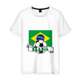 Мужская футболка хлопок с принтом Футбол - Бразилия в Курске, 100% хлопок | прямой крой, круглый вырез горловины, длина до линии бедер, слегка спущенное плечо. | brasil | brazil | football | goal | neymar | sport | team | бразилия | гол | игрок | марсело | мяч | неймар | спорт | тренер | футбол | чемпион | чемпионат