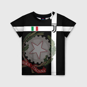 Детская футболка 3D с принтом Juventus - форма в Курске, 100% гипоаллергенный полиэфир | прямой крой, круглый вырез горловины, длина до линии бедер, чуть спущенное плечо, ткань немного тянется | cr7 | geometry | juve | juventus | ronaldo | texture | геометрия | герб италии | звезда | роналдо | текстура | флаг италии | ювентус