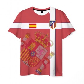 Мужская футболка 3D с принтом Atletico Madrid - форма в Курске, 100% полиэфир | прямой крой, круглый вырез горловины, длина до линии бедер | Тематика изображения на принте: 