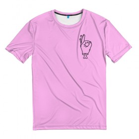 Мужская футболка 3D с принтом Zero Death Pink в Курске, 100% полиэфир | прямой крой, круглый вырез горловины, длина до линии бедер | Тематика изображения на принте: 