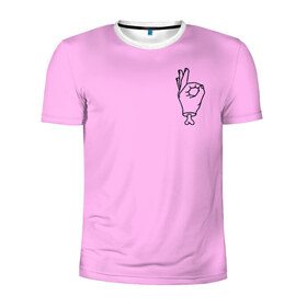 Мужская футболка 3D спортивная с принтом Zero Death Pink в Курске, 100% полиэстер с улучшенными характеристиками | приталенный силуэт, круглая горловина, широкие плечи, сужается к линии бедра | Тематика изображения на принте: 