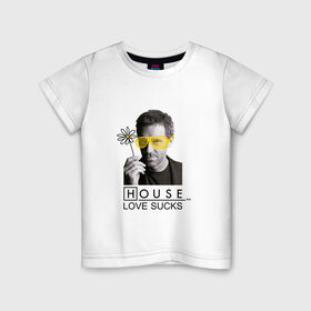 Детская футболка хлопок с принтом Доктор Хаус в Курске, 100% хлопок | круглый вырез горловины, полуприлегающий силуэт, длина до линии бедер | Тематика изображения на принте: everybody lies | house m.d. | все лгут | доктор хаус | хью лори