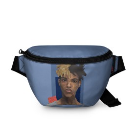 Поясная сумка 3D с принтом xxxtentacion в Курске, 100% полиэстер | плотная ткань, ремень с регулируемой длиной, внутри несколько карманов для мелочей, основное отделение и карман с обратной стороны сумки застегиваются на молнию | 