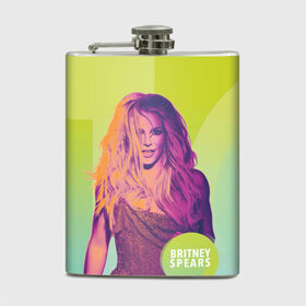 Фляга с принтом Britney Spears в Курске, металлический корпус | емкость 0,22 л, размер 125 х 94 мм. Виниловая наклейка запечатывается полностью | Тематика изображения на принте: 