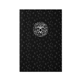 Обложка для паспорта матовая кожа с принтом Runes в Курске, натуральная матовая кожа | размер 19,3 х 13,7 см; прозрачные пластиковые крепления | freeform | shadowhunters | доминик шервуд | клэри фрэй | кэтрин макнамара | фэнтази