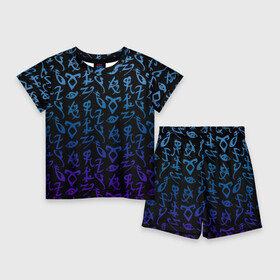 Детский костюм с шортами 3D с принтом Blue runes в Курске,  |  | freeform | shadowhunters | доминик шервуд | клэри фрэй | кэтрин макнамара | фэнтази