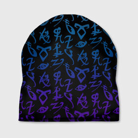 Шапка 3D с принтом Blue runes в Курске, 100% полиэстер | универсальный размер, печать по всей поверхности изделия | freeform | shadowhunters | доминик шервуд | клэри фрэй | кэтрин макнамара | фэнтази