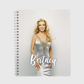Тетрадь с принтом Britney _ в Курске, 100% бумага | 48 листов, плотность листов — 60 г/м2, плотность картонной обложки — 250 г/м2. Листы скреплены сбоку удобной пружинной спиралью. Уголки страниц и обложки скругленные. Цвет линий — светло-серый
 | baby one more time | britney spears | oops | бритни спирс