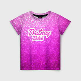 Детская футболка 3D с принтом Britney Bitch _pink в Курске, 100% гипоаллергенный полиэфир | прямой крой, круглый вырез горловины, длина до линии бедер, чуть спущенное плечо, ткань немного тянется | baby one more time | britney spears | oops | бритни спирс
