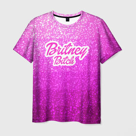 Мужская футболка 3D с принтом Britney Bitch _pink в Курске, 100% полиэфир | прямой крой, круглый вырез горловины, длина до линии бедер | baby one more time | britney spears | oops | бритни спирс