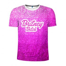Мужская футболка 3D спортивная с принтом Britney Bitch _pink в Курске, 100% полиэстер с улучшенными характеристиками | приталенный силуэт, круглая горловина, широкие плечи, сужается к линии бедра | Тематика изображения на принте: baby one more time | britney spears | oops | бритни спирс