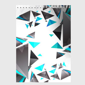 Скетчбук с принтом TRIANGLE в Курске, 100% бумага
 | 48 листов, плотность листов — 100 г/м2, плотность картонной обложки — 250 г/м2. Листы скреплены сверху удобной пружинной спиралью | 2019 | new | triangle | геометрия | текстура | треугольники | цветные