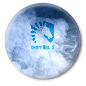 Значок с принтом TEAM LIQUID E-SPORT в Курске,  металл | круглая форма, металлическая застежка в виде булавки | Тематика изображения на принте: 