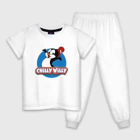 Детская пижама хлопок с принтом Чилли Вилли в Курске, 100% хлопок |  брюки и футболка прямого кроя, без карманов, на брюках мягкая резинка на поясе и по низу штанин
 | chili vili | chilli willi | chilly willy | пингвин | пингвиненок | чили вили | чилли вилли