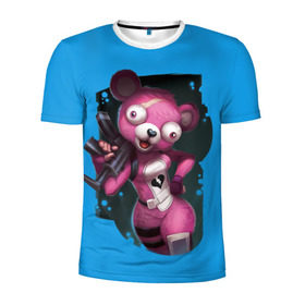 Мужская футболка 3D спортивная с принтом Cuddle Team Leader в Курске, 100% полиэстер с улучшенными характеристиками | приталенный силуэт, круглая горловина, широкие плечи, сужается к линии бедра | battle royale | cuddle | fortnite | leader | битва | королевская | ниндзя | розовый медведь | фортнайт