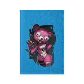 Обложка для паспорта матовая кожа с принтом Cuddle Team Leader в Курске, натуральная матовая кожа | размер 19,3 х 13,7 см; прозрачные пластиковые крепления | Тематика изображения на принте: battle royale | cuddle | fortnite | leader | битва | королевская | ниндзя | розовый медведь | фортнайт