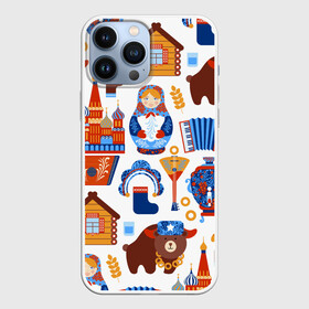 Чехол для iPhone 13 Pro Max с принтом Традиционный поп арт в Курске,  |  | pop art | style | балалайка | матрешка | медведь | поп арт | яркие | яркое