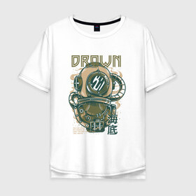 Мужская футболка хлопок Oversize с принтом Drown в Курске, 100% хлопок | свободный крой, круглый ворот, “спинка” длиннее передней части | Тематика изображения на принте: 