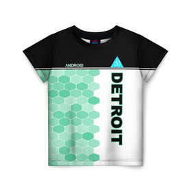 Детская футболка 3D с принтом Detroit: Become Human в Курске, 100% гипоаллергенный полиэфир | прямой крой, круглый вырез горловины, длина до линии бедер, чуть спущенное плечо, ткань немного тянется | android | dbh | detroit | detroit become human | deviant | game | gamer | андроид | девиант | детройт | игра | костюм