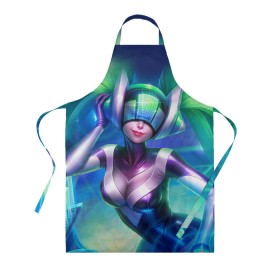 Фартук 3D с принтом DJ Sona | League of Legends в Курске, 100% полиэстер | общий размер — 65 х 85 см, ширина нагрудника — 26 см, горловина — 53 см, длина завязок — 54 см, общий обхват в поясе — 173 см. Принт на завязках и на горловине наносится с двух сторон, на основной части фартука — только с внешней стороны | lol | moba | riot games | воин | лига легенд | маг | поддержка | стратегия | стрелок | танк | чемпион