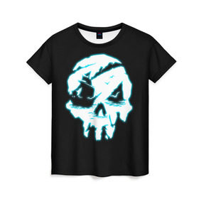 Женская футболка 3D с принтом Sea of Thieves в Курске, 100% полиэфир ( синтетическое хлопкоподобное полотно) | прямой крой, круглый вырез горловины, длина до линии бедер | action | adventure | боевик | графика | мульт | остров | пираты | череп