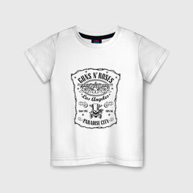 Детская футболка хлопок с принтом GunsN`Roses в Курске, 100% хлопок | круглый вырез горловины, полуприлегающий силуэт, длина до линии бедер | gansenroses | gunsnroses | rock | rockmusik | ганзенроуз | рок | рокмузыка