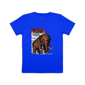 Детская футболка хлопок с принтом Мамонт в Курске, 100% хлопок | круглый вырез горловины, полуприлегающий силуэт, длина до линии бедер | Тематика изображения на принте: животные | мамонт | мамонты | слон | слоны