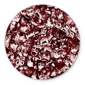 Коврик круглый с принтом Ярость аниме в Курске, резина и полиэстер | круглая форма, изображение наносится на всю лицевую часть | ahegao | anime | manga | злость | комиксы | красный | крик | лица | лицо | манга | паттрен | фрагменты