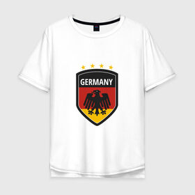 Мужская футболка хлопок Oversize с принтом Germany в Курске, 100% хлопок | свободный крой, круглый ворот, “спинка” длиннее передней части | football | germany | sport | германия | мяч | нойер | орёл | сборная | спорт | флаг | футбол | чемпионат мира