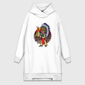 Платье-худи хлопок с принтом Индеец в Курске,  |  | ацтек | ацтеки | индеец | индейцы | инди | коренные американцы | перья