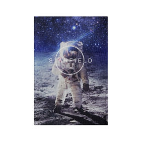 Обложка для паспорта матовая кожа с принтом STARFIELD в Курске, натуральная матовая кожа | размер 19,3 х 13,7 см; прозрачные пластиковые крепления | Тематика изображения на принте: 2019 | 2020 | bethesda | logo | space | starfield | звезды | игра | космонавт | космос | логотип | старфиелд