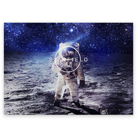 Поздравительная открытка с принтом STARFIELD в Курске, 100% бумага | плотность бумаги 280 г/м2, матовая, на обратной стороне линовка и место для марки
 | 2019 | 2020 | bethesda | logo | space | starfield | звезды | игра | космонавт | космос | логотип | старфиелд