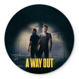 Коврик круглый с принтом A WAY OUT в Курске, резина и полиэстер | круглая форма, изображение наносится на всю лицевую часть | 