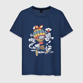 Мужская футболка хлопок с принтом Воздушный Шар в Курске, 100% хлопок | прямой крой, круглый вырез горловины, длина до линии бедер, слегка спущенное плечо. | 