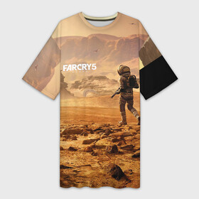 Платье-футболка 3D с принтом FAR CRY 5 LOST ON MARS в Курске,  |  | action | far cry | far cry 5 | lost on mars | игра | космонавт | космос | марс | экшн