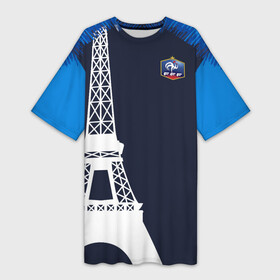 Платье-футболка 3D с принтом Сборная Франции форма (exc.) в Курске,  |  | exclusive | france | сборная франции | форма | франция | футбол | чемпион | чемпионат мира | чм