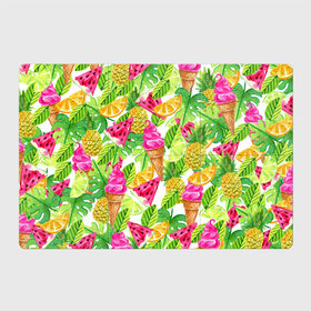 Магнитный плакат 3Х2 с принтом Летнее настроение в Курске, Полимерный материал с магнитным слоем | 6 деталей размером 9*9 см | summer | зелень | листья | море | пляж | тропики | фруткты | цветы