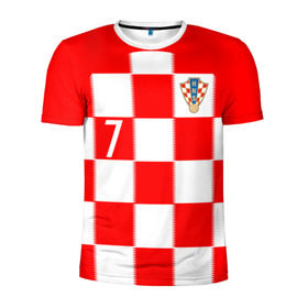 Мужская футболка 3D спортивная с принтом Хорватия Ракитич форма в Курске, 100% полиэстер с улучшенными характеристиками | приталенный силуэт, круглая горловина, широкие плечи, сужается к линии бедра |  ракитич  | сборная хорватии | хорватия | чемпионат мира | чм
