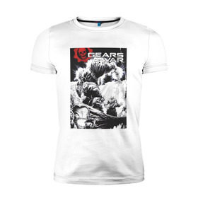 Мужская футболка премиум с принтом Gears of War_ в Курске, 92% хлопок, 8% лайкра | приталенный силуэт, круглый вырез ворота, длина до линии бедра, короткий рукав | 