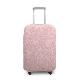 Чехол для чемодана 3D с принтом Розовые розы в Курске, 86% полиэфир, 14% спандекс | двустороннее нанесение принта, прорези для ручек и колес | розы | цветы