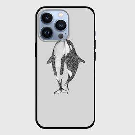 Чехол для iPhone 13 Pro с принтом Киты в Курске,  |  | Тематика изображения на принте: арт | касатка | касатки | кит | море | океан | рисунок | узор