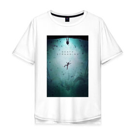 Мужская футболка хлопок Oversize с принтом DEATH STRANDING в Курске, 100% хлопок | свободный крой, круглый ворот, “спинка” длиннее передней части | 