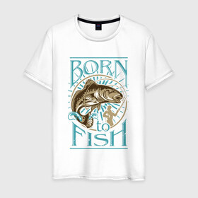 Мужская футболка хлопок с принтом Рыбалка в Курске, 100% хлопок | прямой крой, круглый вырез горловины, длина до линии бедер, слегка спущенное плечо. | ловить рыбу | на рыбалку | охота | природа | рыба | рыбак | рыбалка
