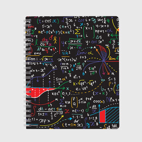 Тетрадь с принтом Math в Курске, 100% бумага | 48 листов, плотность листов — 60 г/м2, плотность картонной обложки — 250 г/м2. Листы скреплены сбоку удобной пружинной спиралью. Уголки страниц и обложки скругленные. Цвет линий — светло-серый
 | математика | наука | тригонометрия | уравнения | формулы | цифры