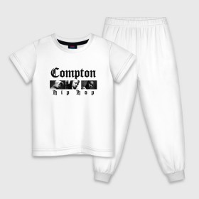 Детская пижама хлопок с принтом Compton hip-hop в Курске, 100% хлопок |  брюки и футболка прямого кроя, без карманов, на брюках мягкая резинка на поясе и по низу штанин
 | 2pac | 2pak | 2пак | biggie smalls | makaveli | shakur | the notorious b.i.g. | thug life | tupac | амару | биги смолс | ганста | гето | гетто | жизнь головореза | крутой | макавели | надпись | ниггер | ноториус биг | реп | репер | рэп | рэпер