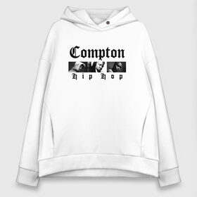 Женское худи Oversize хлопок с принтом Compton hip-hop в Курске, френч-терри — 70% хлопок, 30% полиэстер. Мягкий теплый начес внутри —100% хлопок | боковые карманы, эластичные манжеты и нижняя кромка, капюшон на магнитной кнопке | 2pac | 2pak | 2пак | biggie smalls | makaveli | shakur | the notorious b.i.g. | thug life | tupac | амару | биги смолс | ганста | гето | гетто | жизнь головореза | крутой | макавели | надпись | ниггер | ноториус биг | реп | репер | рэп | рэпер