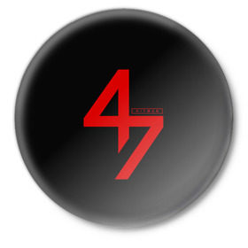 Значок с принтом AGENT 47 HITMAN (НА СПИНЕ) в Курске,  металл | круглая форма, металлическая застежка в виде булавки | Тематика изображения на принте: agent 47 | агент 47 | хитман